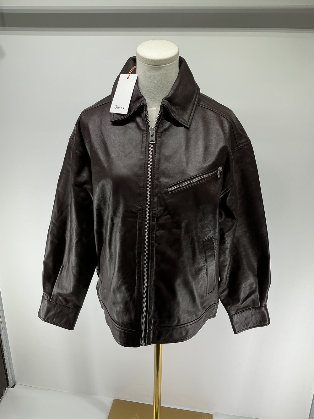 100% Leather Oversized Bomber Jacket